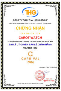 GIẤY CHỨNG NHẬN CARNIVAL MỚI
