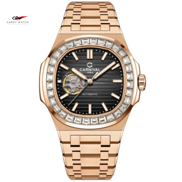 CARNIVAL-8128G-VH-D LÀ ĐỒNG HỒ NAM CHÍNH HÃNG, MÁY AUTOMATIC, KÍNH SAPPHIRE