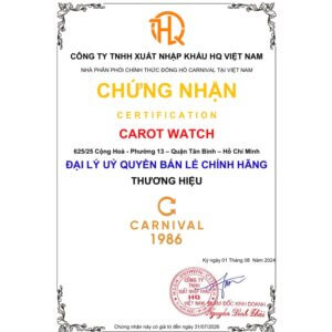 CHỨNG NHẬN ĐẠI LÝ CARNIVAL