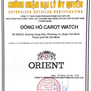 GIẤY CHỨNG NHẬN ĐẠI LÝ ORIENT